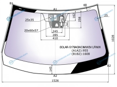 SOLAR-5179AGNCIMW3V LFWX Стекло лобовое атермальное + 3 камеры дд MAZDA CX-5 12-13 (Solar-X защита от ультрафиолета)