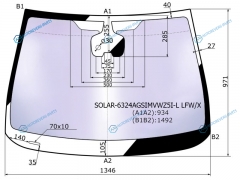 SOLAR-6324AGSIMVWZ5I-L LFWX Стекло лобовое атермальное + дд +адапт.сист.освещен.(AFL) OPEL ASTRA J 5D HBKWGN 12- (Solar-X защит