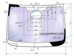 SOLAR-6324AGSIMVWZ1I LFWX Стекло лобовое атермальное + дд +дсвета OPEL ASTRA J 5D HBKWGN 10-12 (Solar-X защита от ультрафиол