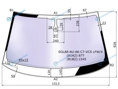 SOLAR-AU-A6-C7-VCS LFWX Стекло лобовое атермальное + дд AUDI A6 (C7) 45D 10-12