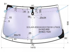 SOLAR-8582AGSGYMVW LFWX Стекло лобовое атермальное + дд AUDI A6S6 4D 04-11AUDI ALLROAD 5D 05-11