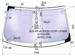 SOLAR-AUDIQ5-VCSY LFWX Стекло лобовое атермальное + дд AUDI Q5 08-12 (Solar-X защита от ультрафиолета)