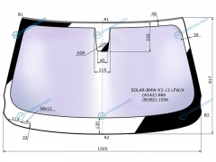 SOLAR-BMW-X3-13 LFWX Стекло лобовое атермальное + дд BMW X3 F25 13-17 (Solar-X защита от ультрафиолета)