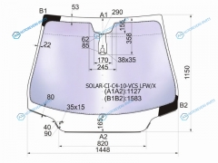 SOLAR-CI-C4-10-VCS LFWX Стекло лобовое атермальное + дд CITROEN C4 45D 10- (Solar-X защита от ультрафиолета)