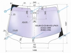 SOLAR-CI-C5-08-VCS LFWX Стекло лобовое атермальное + дд CITROEN C5 45D 08-17 (Solar-X защита от ультрафиолета)