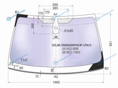 SOLAR-3569AGSMVW3P LFWX Стекло лобовое атермальное + дд FORD MONDEO 45D 09-13 (Solar-X защита от ультрафиолета)