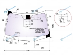 SOLAR-TLO-L-VCS LFWX Стекло лобовое атермальное + дд HONDA ACCORD CU 08-12 (Solar-X защита от ультрафиолета)