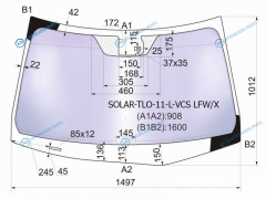 SOLAR-TLO-11-L-VCS LFWX Стекло лобовое атермальное + дд HONDA ACCORD CU 12-13 (Solar-X защита от ультрафиолета)