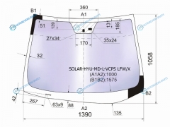 SOLAR-HYU-MD-L-VCPS LFWX Стекло лобовое атермальное + дд HYUNDAI ELANTRAAVANTE 10-16 (Solar-X защита от ультрафиолета