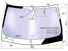 SOLAR-NI-J50-VCS LFWX Стекло лобовое атермальное + дд INFINITI EX253537 08-13INFINITI QX50 13-17 (Solar-X защита от уль