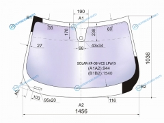 SOLAR-XF-08-VCS LFWX Стекло лобовое атермальное + дд JAGUAR XF 4D 07-15 (Solar-X защита от ультрафиолета)