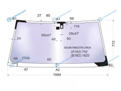 SOLAR-FW02378 LFWX Стекло лобовое атермальное + дд LEXUS LX470 98-07 (Solar-X защита от ультрафиолета)
