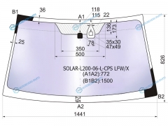 SOLAR-L200-06-L-CPS LFWX Стекло лобовое атермальное + дд MITSUBISHI L200 06-15 PAJEROMONTERO SPORT 08-15