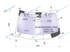 SOLAR-5697AGNMV LFWX Стекло лобовое атермальное + дд MITSUBISHI OUTLANDER 12- 20 (Solar-X защита от ультрафиолета)
