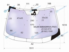 SOLAR-5680AGNM1B LFWX Стекло лобовое атермальное + дд MITSUBISHI OUTLANDER XL CWW 05-12PEUGEOT 4007 07-12 (Solar-X