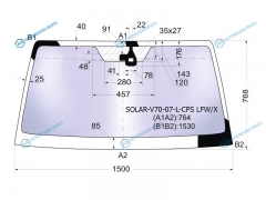 SOLAR-V70-07-L-CPS LFWX Стекло лобовое атермальное + дд MITSUBISHI PAJERO 35D 06- (Solar-X защита от ультрафиолета)