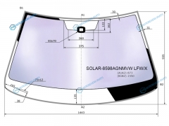 SOLAR-8598AGNMVW LFWX Стекло лобовое атермальное + дд VOLKSWAGEN PASSAT CC 08-11 (Solar-X защита от ультрафиолета)