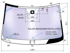 SOLAR-8603AGSMVWZ1B LFWX Стекло лобовое атермальное + дд VOLKSWAGEN POLO V 09- (Solar-X защита от ультрафиолета)