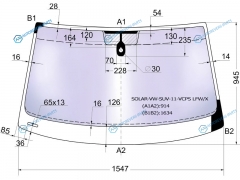 SOLAR-VW-SUV-11-VCPS LFWX Стекло лобовое атермальное + дд VOLKSWAGEN TOUAREG 10-18