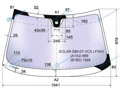 SOLAR-S80-07-VCS LFWX Стекло лобовое атермальное + дд VOLVO S80 06-16VOLVO XC70 06-16 (Solar-X защита от ультрафиолета)