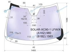 SOLAR-XC90-1 LFWX Стекло лобовое атермальное + дд VOLVO XC90 02-12 (Solar-X защита от ультрафиолета)