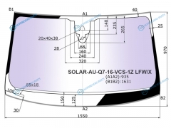 SOLAR-AU-Q7-16-VCS-1Z LFWX Стекло лобовое атермальное +дд + камера AUDI Q7 15-19(Solar-X защита от ультрафиолета)