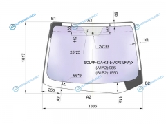 SOLAR-KIA-K3-L-VCPS LFWX Стекло лобовое атермальное +дз KIA CERATO 45D 12- (Solar-X защита от ультрафиолета)