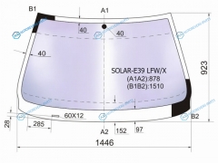 SOLAR-E39 LFWX Стекло лобовое атермальное BMW 5-SERIES E39 45D 95-03 (Solar-X защита от ультрафиолета)