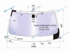 SOLAR-2460AGSGYV LFWX Стекло лобовое атермальное BMW X1 E84 09-15 (Solar-X защита от ультрафиолета)