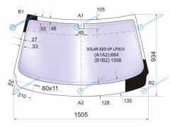SOLAR-E83-VP LFWX Стекло лобовое атермальное BMW X3 E83 03-10 (Solar-X защита от ультрафиолета)