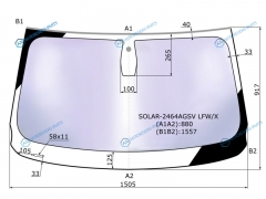SOLAR-2464AGSV LFWX Стекло лобовое атермальное BMW X3 F25 10-12 (Solar-X защита от ультрафиолета)