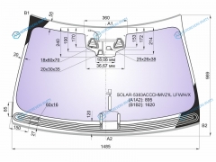 SOLAR-5383ACCCHMVZ1L LFWHX Стекло лобовое атермальное c обогревом щеток + дд 3 камеры MERCEDES-BENZ S CLASS W222 4D SED 18-2