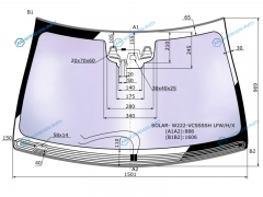 SOLAR-W222-VCSSSSH LFWHX Стекло лобовое атермальное c обогревом щеток + дд 3 камеры MERCEDES S-CLASS W222 13-17 (Solar-X)