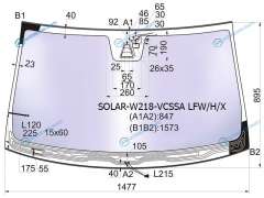 SOLAR-W218-VCSSA LFWHX Стекло лобовое атермальное c обогревом щеток + дд камера MERCEDES CLS (W218) CPE 11-15 (Solar-X за