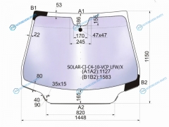 SOLAR-CI-C4-10-VCP LFWX Стекло лобовое атермальное CITROEN C4 45D 10- (Solar-X защита от ультрафиолета)