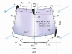 SOLAR-308-VC LFWX Стекло лобовое атермальное PEUGEOT 308 35D 08-14 (Solar-X защита от ультрафиолета)