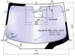 SOLAR-PE-508-L-VCS LFWX Стекло лобовое атермальное PEUGEOT 508 45D SEDWGN 10-18 (Solar-X защита от ультрафиолета)