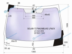 SOLAR-7279AGNBLV6I LFWX Стекло лобовое атермальное RENAULT FLUENCE 10-17RENAULT MEGANE 5D HBKWGN 08-16 (Solar-X защита от