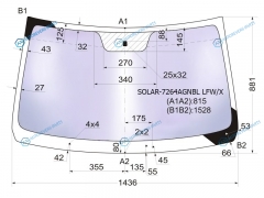 SOLAR-7264AGNBL LFWX Стекло лобовое атермальное RENAULT LOGAN 04-13  LADA LARGUS 12- (Solar-X защита от ультрафи