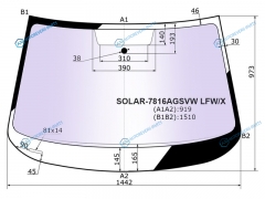 SOLAR-7816AGSVW LFWX Стекло лобовое атермальное SKODA OCTAVIA 13-20 (Solar-X защита от ультрафиолета)
