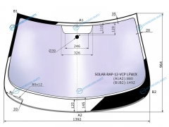SOLAR-RAP-12-VCP LFWX Стекло лобовое атермальное SKODA RAPID 12-SEAT TOLEDO 12-VW POLO 20- (Solar-X защита от ультрафиол