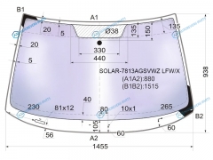 SOLAR-7813AGSVWZ LFWX Стекло лобовое атермальное SKODA YETI 09-18 (Solar-X защита от ультрафиолета)