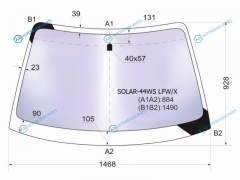 SOLAR-44WS LFWX Стекло лобовое атермальное SUBARU IMPREZA 5D WGN 00-07 (Solar-X защита от ультрафиолета)