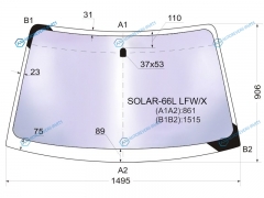 SOLAR-66L LFWX Стекло лобовое атермальное SUBARU LEGACYOUTBACK 45D 98-03 (Solar-X защита от ультрафиолета