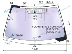 SOLAR-KE140-L-VCP LFWX Стекло лобовое атермальное TOYOTA COROLLA E15 06-13