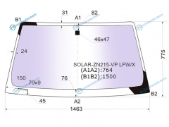 SOLAR-ZN215-VP LFWX Стекло лобовое атермальное TOYOTA HILUX PICK-UPFORTUNER 04-15