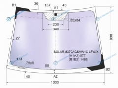 SOLAR-8370AGSVW1C LFWX Стекло лобовое атермальное TOYOTA YARISVITZ 35D HBK 05-10(Solar-X защита от ультрафиолета