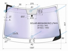 SOLAR-8603AGNVWZ LFWX Стекло лобовое атермальное VOLKSWAGEN POLO V 35D HBK 09-4D SED 15- (Solar-X защита)