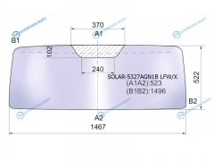 SOLAR-5327AGN1B LFWX Стекло лобовое атермальное в резинку MERCEDES G-CLASS W463 35D 80-97 (Solar-X защита от ультрафиоле