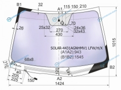 SOLAR-4431AGNHMV1 LFWHX Стекло лобовое атермальное с обогревом щеток + дд KIA CEED 5D 06-12 (Solar-X защита от ультра